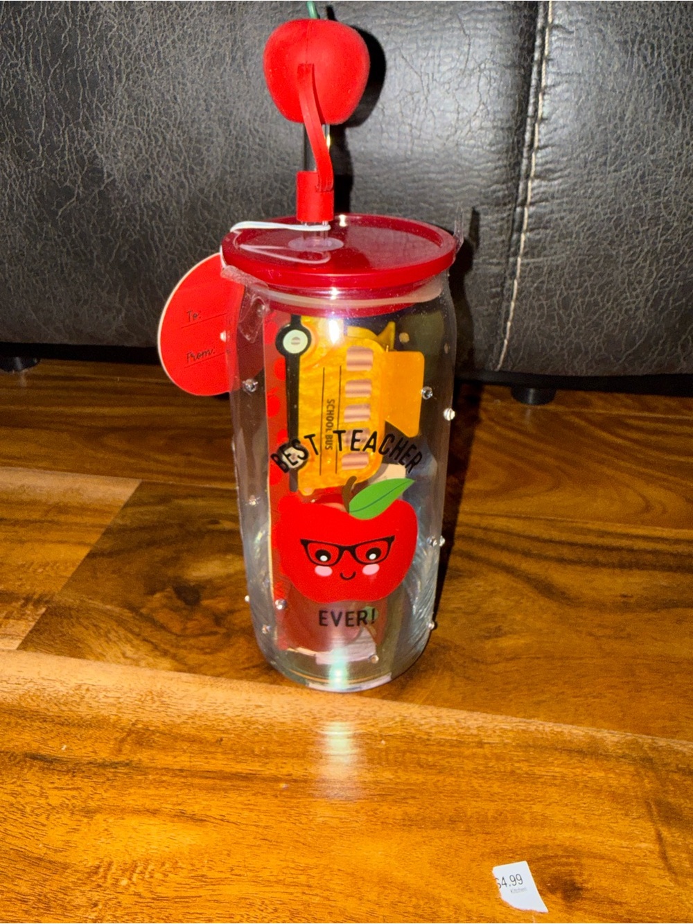 Best Teacher Ever Apple Tumbler - Red